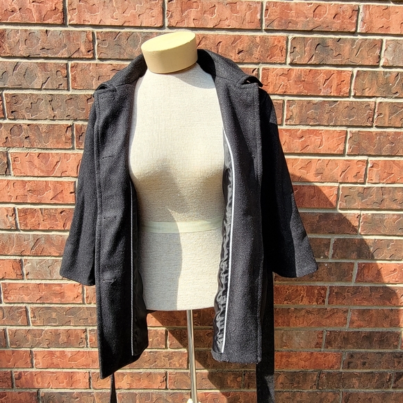 Gap Woman's Dark Gray 70% Wool Car Coat Size M Medium 3/4 Sleeve Wool - Picture 13 of 16
